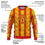 Customized Manchester United Chevron Rows Red Sweater Best Selling