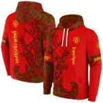 Customized Manchester United Deer Silhouette Red Hoodie Best Selling