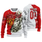 Customized Manchester United Jesus Tears Red White Sweater Best Selling