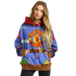 Customized Manchester United Mario Blue Black Hoodie Best Selling