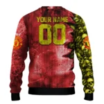 Customized Manchester United Skull Collage Red Sweater Best Selling