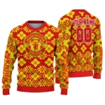 Customized Manchester United Snowflake Matrix Red Sweater Best Selling