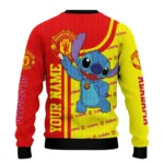 Customized Manchester United Stitch Art Prints Red Sweater Best Selling