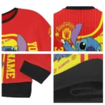 Customized Manchester United Stitch Art Prints Red Sweater Best Selling