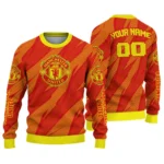 Customized Manchester United Stripe Motion Red Sweater Best Selling