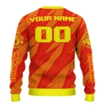 Customized Manchester United Stripe Motion Red Sweater Best Selling
