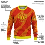 Customized Manchester United Stripe Motion Red Sweater Best Selling