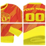 Customized Manchester United Stripe Motion Red Sweater Best Selling