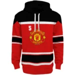 Customized Manchester United Striped Pattern Red Hoodie Best Selling