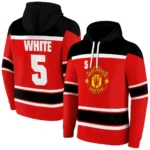 Customized Manchester United Striped Pattern Red Hoodie Best Selling