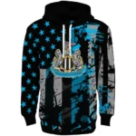 Customized Newcastle United Distressed Flag Blue Black Hoodie Best Selling