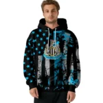 Customized Newcastle United Distressed Flag Blue Black Hoodie Best Selling