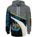 Customized Newcastle United Hexagonal Mesh Blue Black Gray Hoodie Best Selling