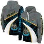 Customized Newcastle United Hexagonal Mesh Blue Black Gray Hoodie Best Selling