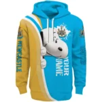 Customized Newcastle United Peeking Snoopy Blue Hoodie Best Selling