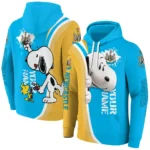 Customized Newcastle United Peeking Snoopy Blue Hoodie Best Selling