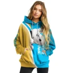 Customized Newcastle United Peeking Snoopy Blue Hoodie Best Selling