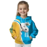 Customized Newcastle United Peeking Snoopy Blue Hoodie Best Selling