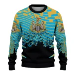 Customized Newcastle United Pixel Flow Blue Black Sweater Best Selling