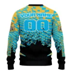 Customized Newcastle United Pixel Flow Blue Black Sweater Best Selling