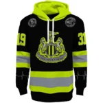 Customized Newcastle United Safety Motif Black Neon Green Hoodie Best Selling