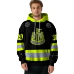 Customized Newcastle United Safety Motif Black Neon Green Hoodie Best Selling