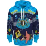 Customized Newcastle United Spongebob Patrick Star Blue Navy Hoodie Best Selling