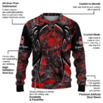 Customized Nottingham Forest Antlers Pattern Red Black Sweater Best Selling