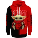 Customized Nottingham Forest Baby Yoda Red Black Hoodie Best Selling