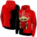 Customized Nottingham Forest Baby Yoda Red Black Hoodie Best Selling