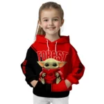 Customized Nottingham Forest Baby Yoda Red Black Hoodie Best Selling