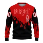 Customized Nottingham Forest Flame Outline Red Black Sweater Best Selling