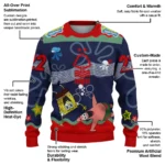 Customized Nottingham Forest Spongebob Designs Blue Sweater Best Selling