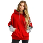 Customized Nottingham Forest Striped Sleeves Red Hoodie Best Selling
