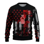 Customized Nottingham Forest Vintage Usa Flag Black Sweater Best Selling