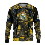 Customized Real Madrid Antlers Pattern Yellow Black Sweater Best Selling