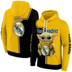 Customized Real Madrid Baby Yoda Yellow Black Hoodie Best Selling