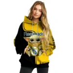 Customized Real Madrid Baby Yoda Yellow Black Hoodie Best Selling