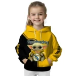Customized Real Madrid Baby Yoda Yellow Black Hoodie Best Selling
