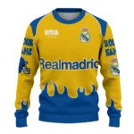 Customized Real Madrid Flame Border Yellow Sweater Best Selling