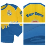 Customized Real Madrid Flame Border Yellow Sweater Best Selling