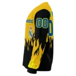 Customized Real Madrid Flame Outline Yellow Black Sweater Best Selling