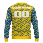 Customized Real Madrid Lattice Gridwork Yellow Sweater Best Selling