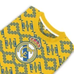 Customized Real Madrid Lattice Gridwork Yellow Sweater Best Selling