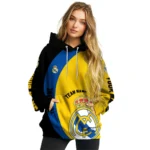 Customized Real Madrid Minimalist Design Yellow Black Hoodie Best Selling