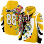 Customized Real Madrid Puzzle Pieces Yellow Hoodie Best Selling