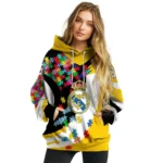 Customized Real Madrid Puzzle Pieces Yellow Hoodie Best Selling