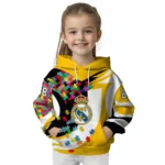 Customized Real Madrid Puzzle Pieces Yellow Hoodie Best Selling