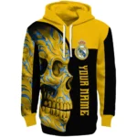Customized Real Madrid Skull Motif Yellow Black Hoodie Best Selling