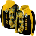 Customized Real Madrid Skull Motif Yellow Black Hoodie Best Selling